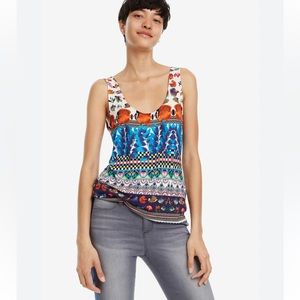 desigual slim fit georgina t shirt tropical fish